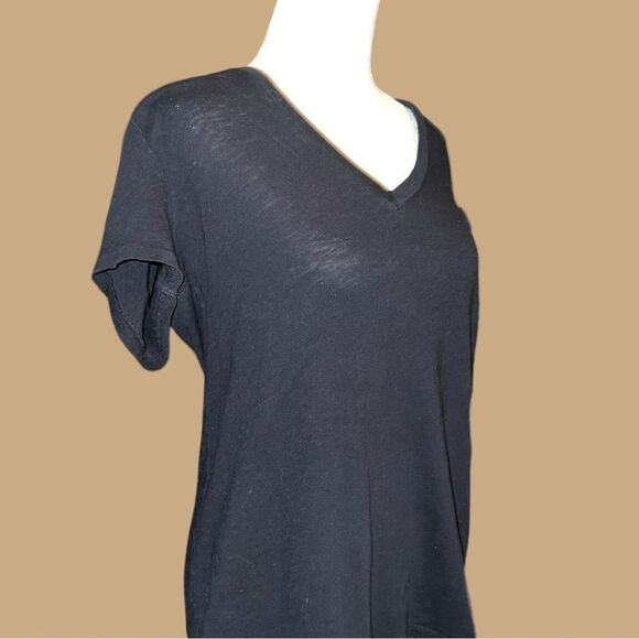 J. Crew black vneck tee. Pre loved - Picture 2 of 5